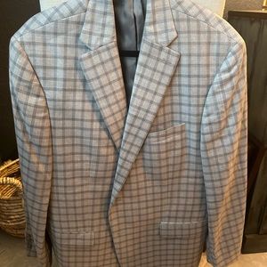 Hart Schaffer Marc, 46R, light gray plaid, men's sport coat